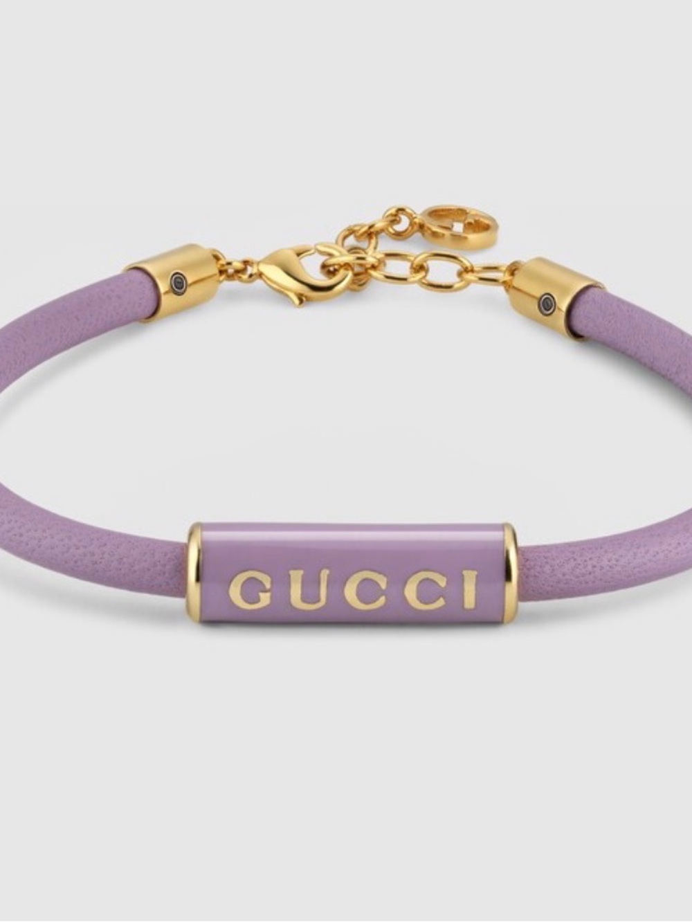 Gucci Lavender and Gold Enamel Logo Bracelet